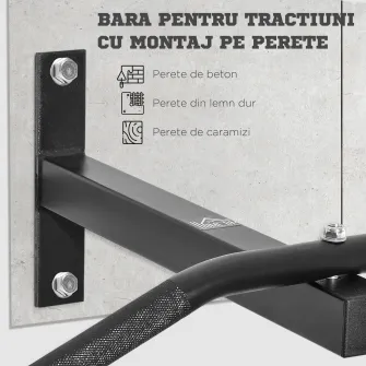Bara Flotari la Perete Profesionala 116x43x20cm Negru HOMCOM