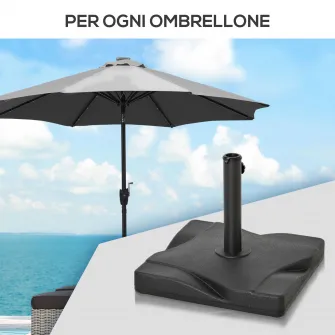 Baza Patrata pentru Umbrela de Soare Outsunny, pentru Stalpi de 35mm, 38mm, 48mm | Aosom RO