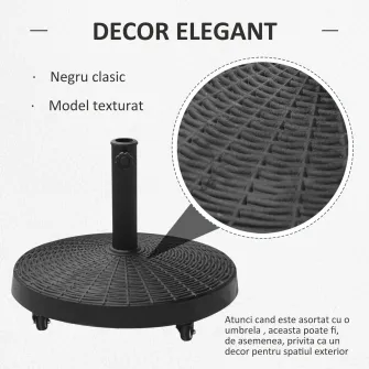 Baza pentru Umbrela de Soare de 38mm/48mm ∅52x41cm Negru Outsunny