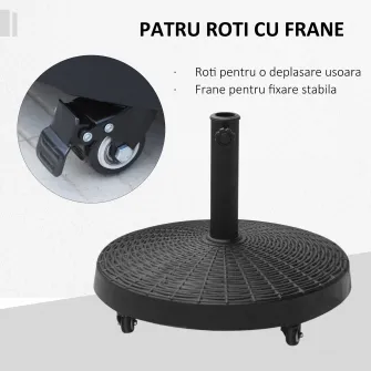 Baza pentru Umbrela de Soare de 38mm/48mm ∅52x41cm Negru Outsunny