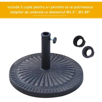 Baza pentru Umbrela Diametru 3,8-4,8cm 49x32cm bronz Outsunny