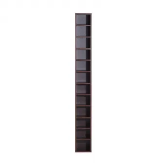 Biblioteca depozitare CD-uri​​​​​​​ tip soldat Homcom, Lemn MDF, 12 etajere, 21 x 20 x 175 cm, Maro