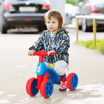 Bicicleta fara pedale 57x33,5x42,5cm Rosu Albastru Galben HOMCOM