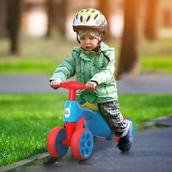 Bicicleta fara pedale 57x33,5x42,5cm Rosu Albastru Galben HOMCOM