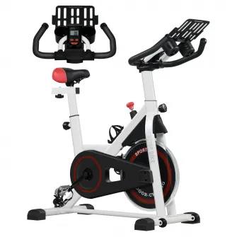 Bicicleta spinning pentru interior 103x53x105-117.5cm Alba HOMCOM
