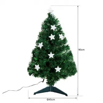 Brad de Craciun artificial, Homcom, 12 LED-uri stelute, 90 cm