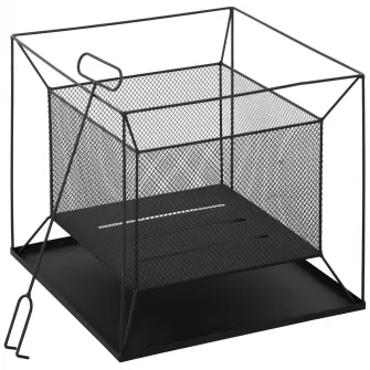 Brazier de Gradina Portabil din Metal Outsunny, Brazier in aer liber cu Design suspendat si Vatrai, 45x45x43cm Negru