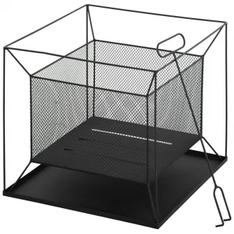 Brazier de Gradina Portabil din Metal Outsunny, Brazier in aer liber cu Design suspendat si Vatrai, 45x45x43cm Negru