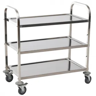 Carucior de bucatarie pe roti Homcom, Otel inoxidabil, 85x45x90cm, Argintiu