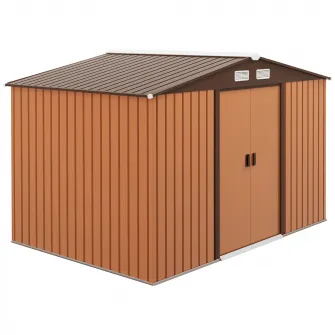 Casuta ustensile de gradina, 277x191x192cm, galben, Outsunny