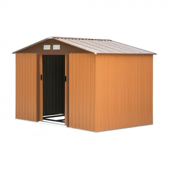 Casuta ustensile de gradina, 277x191x192cm, galben, Outsunny