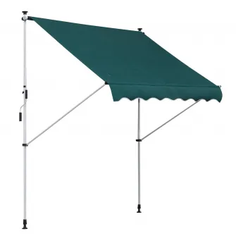 Copertina Outsunny, Stalpi telescopici, Unghi reglabil, 200x150cm, Verde