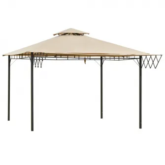 Cort pavilion pentru gradina Outsunny, Metal/Poliester, 3.25x3.25m, Maro deschis
