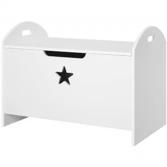 Cutie de depozitare pentru jucarii, lemn 62x40x46.5cm Alb HOMCOM