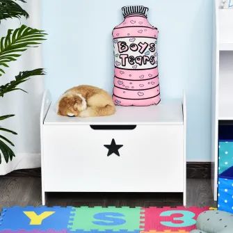 Cutie de depozitare pentru jucarii, lemn 62x40x46.5cm Alb HOMCOM