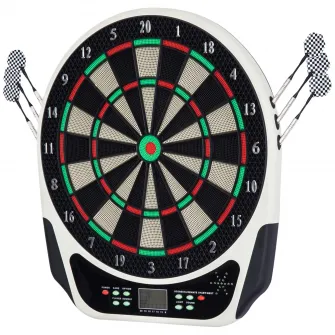 Dartboard electronic din plastic HOMCOM cu 6 darts, efecte sonore si vizuale, 44 x 50 x 3,2 cm, negru