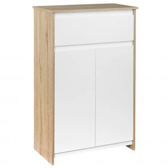 Dulap de baie multifunctional, Kleankin, MDF, 60x30x90cm, Alb
