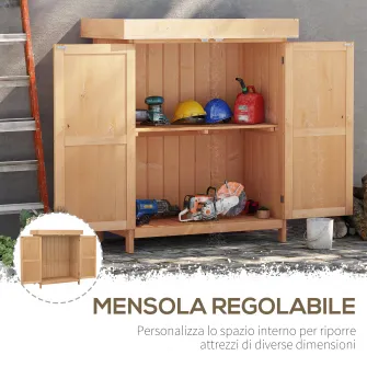 Dulap exterior pentru scule, 74×43×88cm, lemn, Outsunny