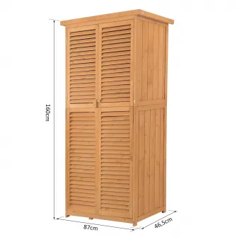Dulap Outsunny Unelte Gradina de Extern din Lemn 87 x 46.5 x 160 cm