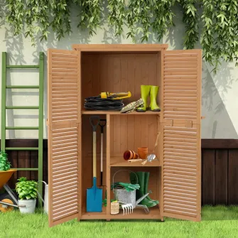 Dulap Outsunny Unelte Gradina de Extern din Lemn 87 x 46.5 x 160 cm