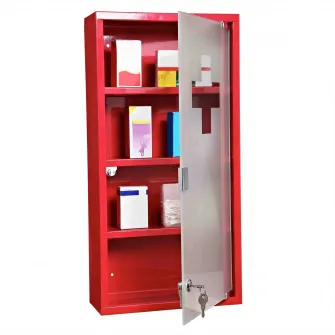 Dulap Trusa Prim Ajutor Medicamente 60x30x12cm, Rosu, HOMCOM