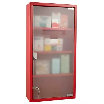 Dulap Trusa Prim Ajutor Medicamente 60x30x12cm, Rosu, HOMCOM