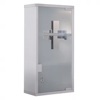 Dulapior pentru Medicamente, 48x25cm Argintiu HOMCOM