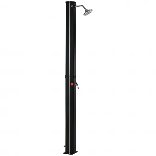Dus Outsunny Solar de Gradina Incalzit 55° pentru Exterior, Dus de Gradina 35L cu Mixer, pentru Piscina si Camping, Negru