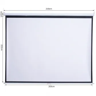 Ecran de proiectie pentru office, 100 inch, 203 x 152 cm, Alb / Negru, Homcom