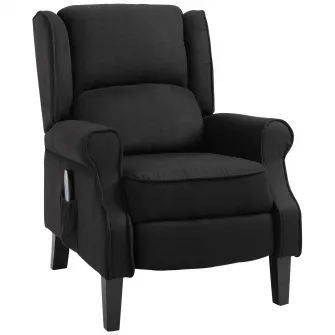 Fotoliu cu masaj relaxare, cu inclinare, functie de incalzire si telecomanda, 78x83x101cm, negru