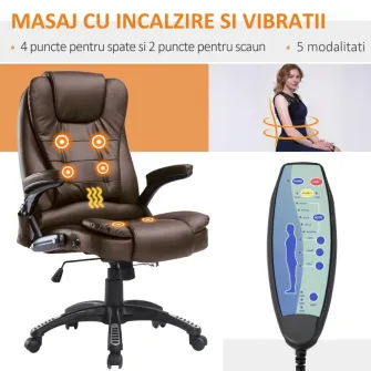 Fotoliu de masaj Homcom Negru 62x68x121 cm