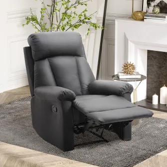 Fotoliu Rabatabil, Captuseala, Ergonomic 80×97×107cm Negru HOMCOM