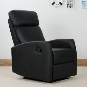 Fotoliu Relax Rabatabil Ergonomic 65×92×100cm Negru HOMCOM