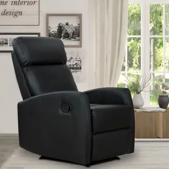 Fotoliu Relax Rabatabil Ergonomic 65×92×100cm Negru HOMCOM