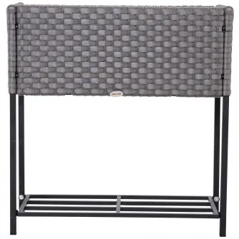 Ghiveci cu raft Outsunny, Interior/Exterior, 70cm x 30cm x 72cm, Gri