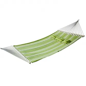Hamaca dublu Outsunny, 3 perne, Bumbac, Model dungi, 2,84 × 1,4 m, Multicolor