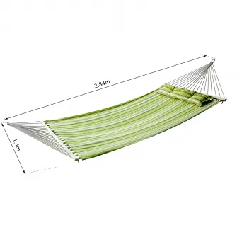 Hamaca dublu Outsunny, 3 perne, Bumbac, Model dungi, 2,84 × 1,4 m, Multicolor
