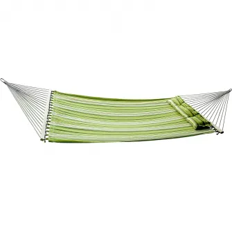Hamaca dublu Outsunny, 3 perne, Bumbac, Model dungi, 2,84 × 1,4 m, Multicolor