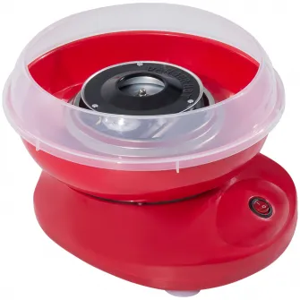 HomCom Aparat pentru Vata de Zahar 450W din PP, Inox si Aluminiu 27x26x18 Rosu
