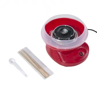 HomCom Aparat pentru Vata de Zahar 450W din PP, Inox si Aluminiu 27x26x18 Rosu