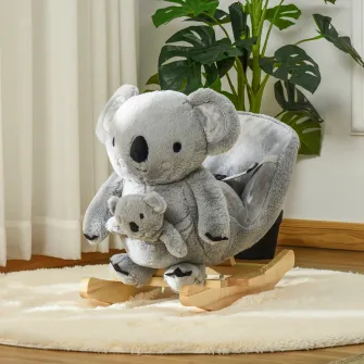 HOMCOM Balansor Koala pentru copii 18-36 Luni in Peluche 60x33x50cm