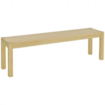 HOMCOM Banca de sufragerie din lemn 150 cm pentru 3 persoane, banca din lemn pentru bucatarie, sufragerie, intrare, efect de lemn natural