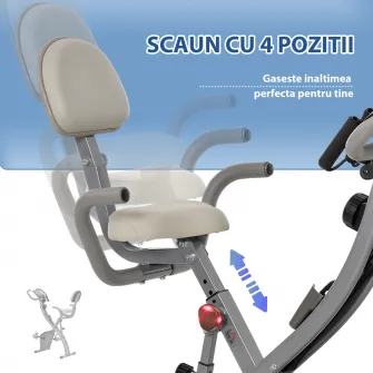HOMCOM bicicleta pliabila 2 in 1, 8 nivele, gri