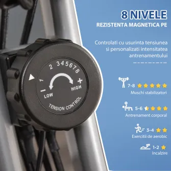 HOMCOM bicicleta pliabila 2 in 1, 8 nivele, gri