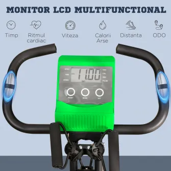 HOMCOM Bicicleta Pliabila 2 in 1 Rezistenta 8 Nivele Elastice pentru Brate