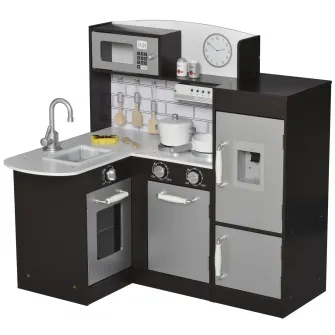 HomCom bucatarie de jucarie cu accesorii, 86x64x84,5cm