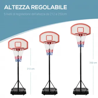 HomCom cos cu inaltime reglabila 175-215 cm