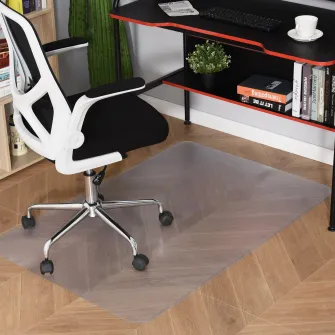 HOMCOM Covor de Protectie pentru Podea, Transparent, Covoras pentru Scaun Birou, Anti-alunecare din Plastic pentru Podele Dure, 90x120cm
