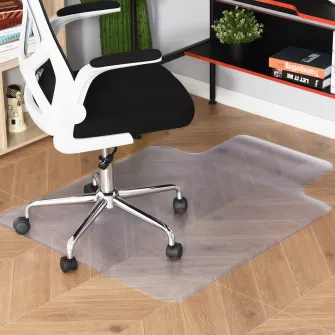 HOMCOM Covoras pentru Scaun Birou, Covor de Protectie pentru Podea Anti-alunecare din Plastic Multifunctional pentru Parchet si Podele Dure, 90x120cm