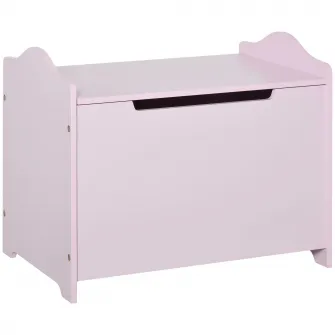 HOMCOM Cufar Jucarii din Lemn cu Capac Amortizat 60x40x48cm
